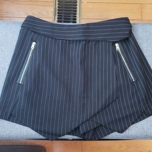Striped skort with zippered pockets